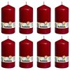 Bolsius Bougies pilier 8 pcs 150x78 mm Rouge bordeaux