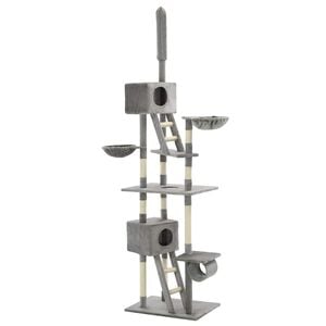 vidaXL Arbre &agrave; chat avec griffoirs en sisal 230-260 cm Gris
