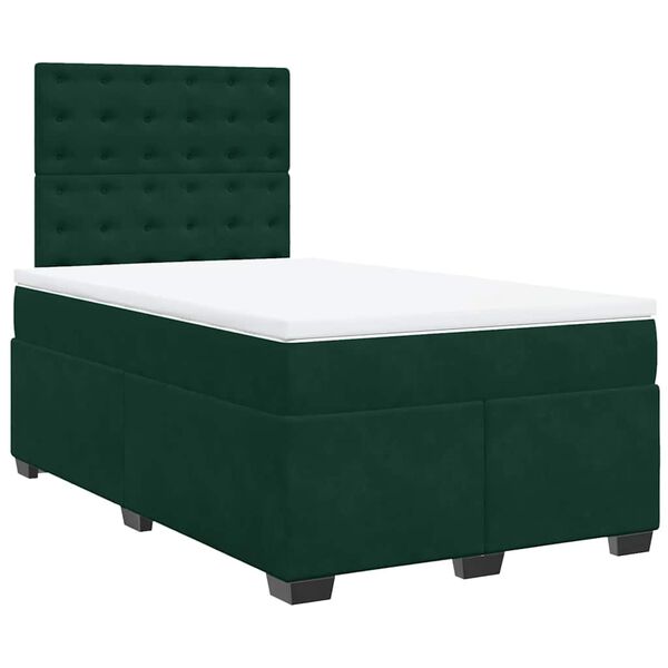 vidaXL Sommier &agrave; lattes de lit avec matelas vert fonc&eacute; 120x190 cm