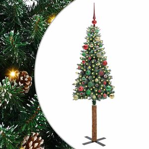 vidaXL Sapin de No&euml;l mince Vert 150 cm PVC et bois de pin massif