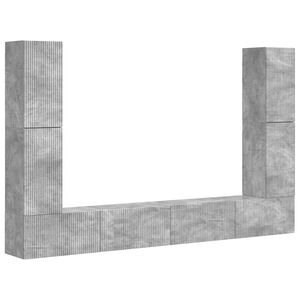 vidaXL Ensemble meuble TV 8 pcs Gris b&eacute;ton Bois d'ing&eacute;nierie