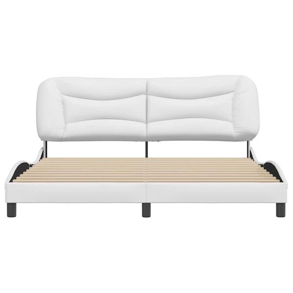 vidaXL Cadre de lit sans matelas Hvar blanc 180x200 cm similicuir