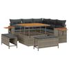 vidaXL Ensemble de canap&eacute; de jardin avec coussin 9 pcs Gris polyrotin