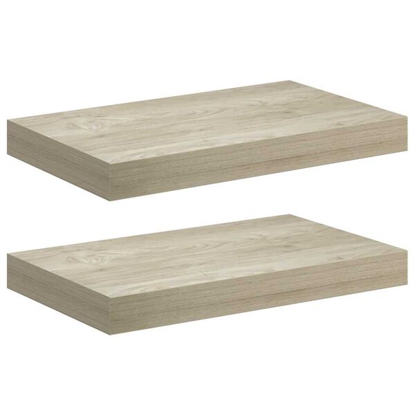 vidaXL &Eacute;tag&egrave;res murales flottantes 2 pcs ch&ecirc;ne 40x23x3,8 cm MDF