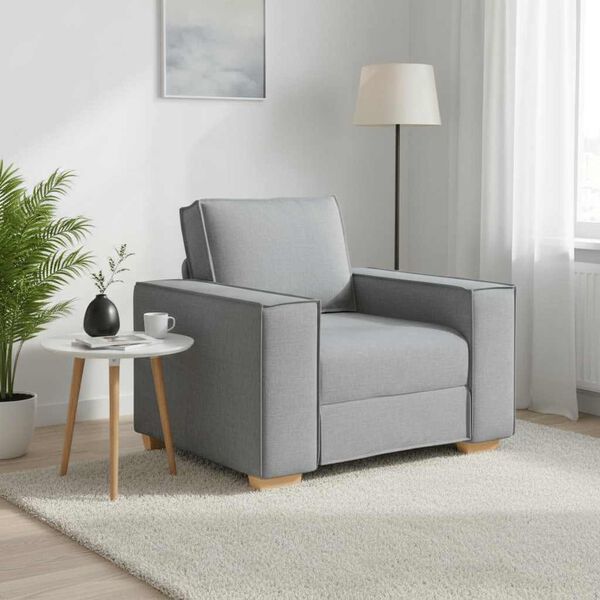 vidaXL Canap&eacute; Fauteuil Gris Clair 60 cm Tissu