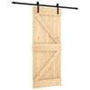 vidaXL Porte coulissante 85 x 210 cm Bois de pin massif (non trait&eacute;)