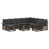 vidaXL Ensemble de canap&eacute; de jardin 11 pc Gris et Gris fonc&eacute; polyrotin