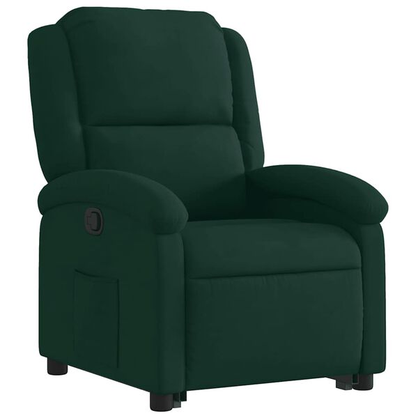 vidaXL Fauteuil inclinable Vert fonc&eacute; Velours