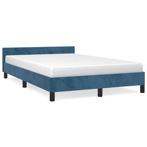 vidaXL Cadre de lit sans matelas bleu fonc&eacute; 120x190 cm velours