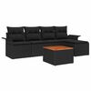 vidaXL Ensemble de canap&eacute; de jardin 6 pc Noir polyrotin