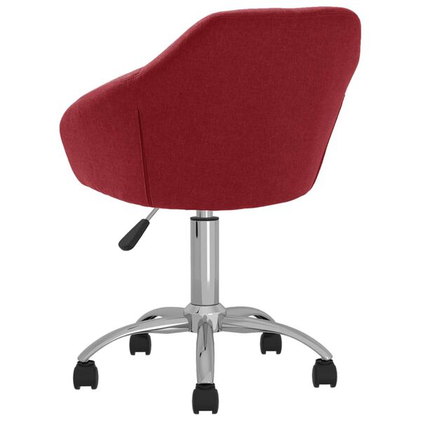 vidaXL Chaise pivotante de salle &agrave; manger Rouge bordeaux Tissu