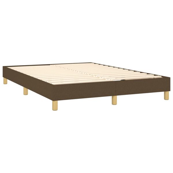 vidaXL Sommier &agrave; lattes de lit avec matelas Marron fonc&eacute; 140x200 cm