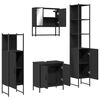 vidaXL Ensemble de meubles salle de bain 4 pcs noir bois d'ing&eacute;nierie