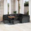 vidaXL Ensemble de canap&eacute; de jardin 12 pcs Noir 80 x 80 x 71 cm