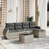 vidaXL Salon de jardin 6 pcs avec coussins gris clair r&eacute;sine tress&eacute;e