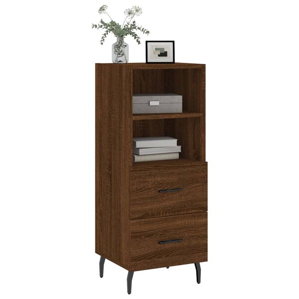 vidaXL Buffet Ch&ecirc;ne marron 34,5x34x90 cm Bois d'ing&eacute;nierie