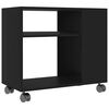 vidaXL Table d'appoint Noir 70x35x60,5 cm Bois d'ing&eacute;nierie