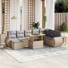 vidaXL Salon de jardin avec coussins 9 pcs beige r&eacute;sine tress&eacute;e