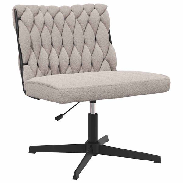 vidaXL Chaise pivotante de bureau gris clair boucl&eacute; comme laine tissu