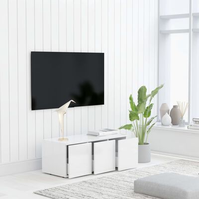 vidaXL Meuble TV Blanc 80x34x30 cm Aggloméré
