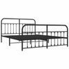 vidaXL Cadre de lit m&eacute;tal sans matelas avec pied de lit noir 183x213cm