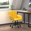vidaXL Chaise pivotante de bureau Jaune Velours