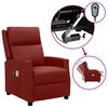 vidaXL Fauteuil de massage électrique Rouge bordeaux Similicuir