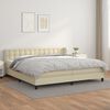 vidaXL Sommier &agrave; lattes de lit avec matelas Cr&egrave;me 200x200cm Similicuir