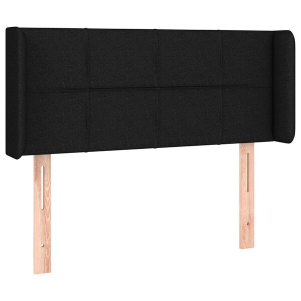 vidaXL T&ecirc;te de lit avec oreilles Noir 103x16x78/88 cm Tissu