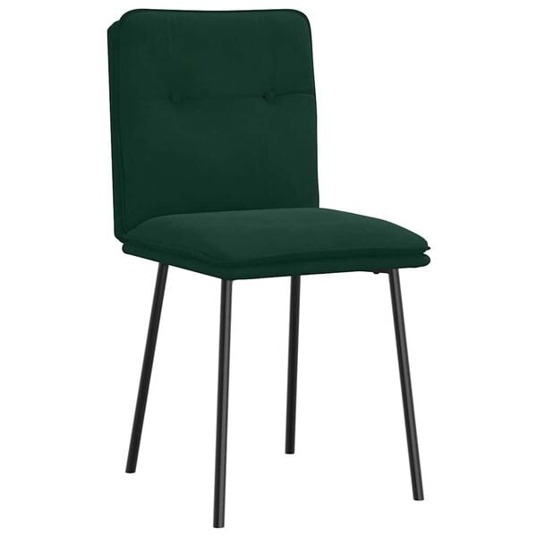 vidaXL Chaises &agrave; manger lot de 4 Vert fonc&eacute; Velours