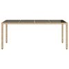 vidaXL Table de jardin avec dessus en verre beige résine tressée