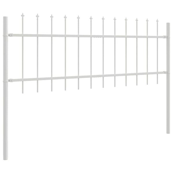 vidaXL Clôture de jardin Blanc 10,2 x 0,6 m Acier peint par poudre