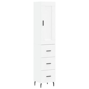 vidaXL Buffet haut Blanc 34,5x34x180 cm Bois d'ing&eacute;nierie