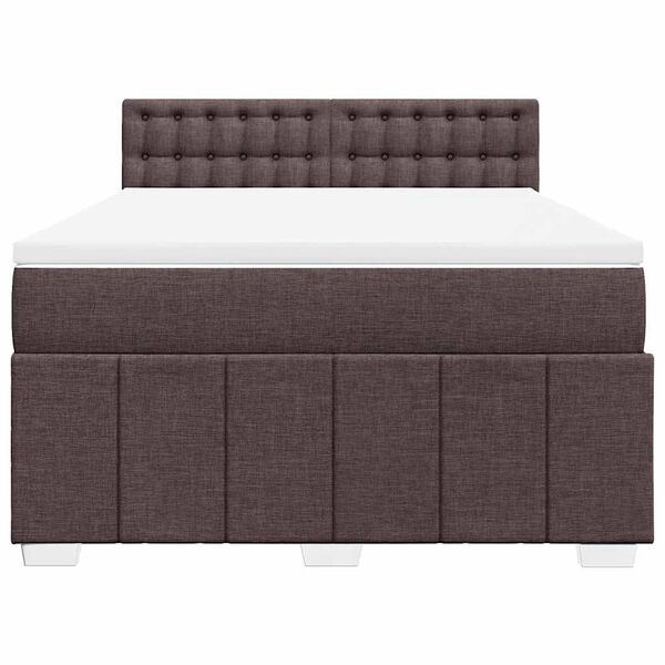 vidaXL Sommier &agrave; lattes de lit avec matelas Marron fonc&eacute; 140x190 cm