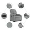 vidaXL Fauteuil inclinable électrique gris clair tissu