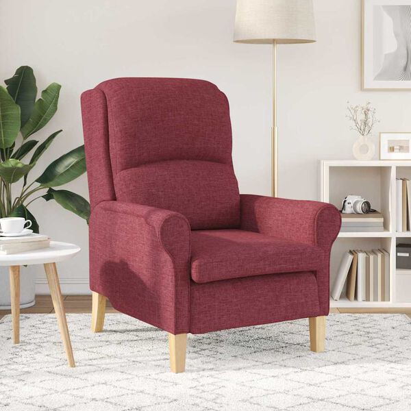 vidaXL fauteuil Rouge bordeaux 76 x 94 x 102 cm tissu