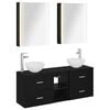 vidaXL Ensemble d'armoire de salle de bain 5 pc Ch&ecirc;ne noir