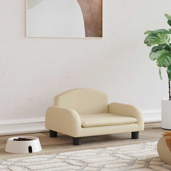 vidaXL Lit pour chien cr&egrave;me 50x40x30 cm tissu