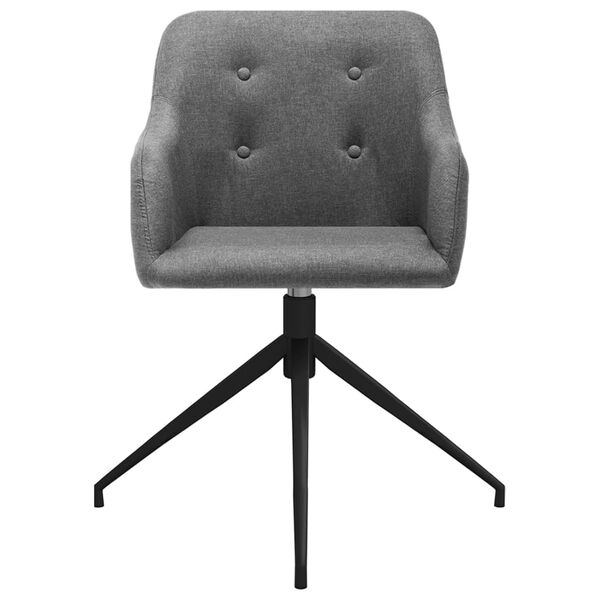 vidaXL Chaises pivotantes &agrave; manger lot de 4 Gris clair Tissu