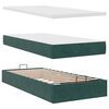 vidaXL Cadre de lit ottoman avec matelas vert fonc&eacute; 90x200 cm velours