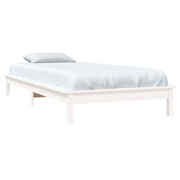 vidaXL Cadre de lit sans matelas blanc 90x200 cm bois massif