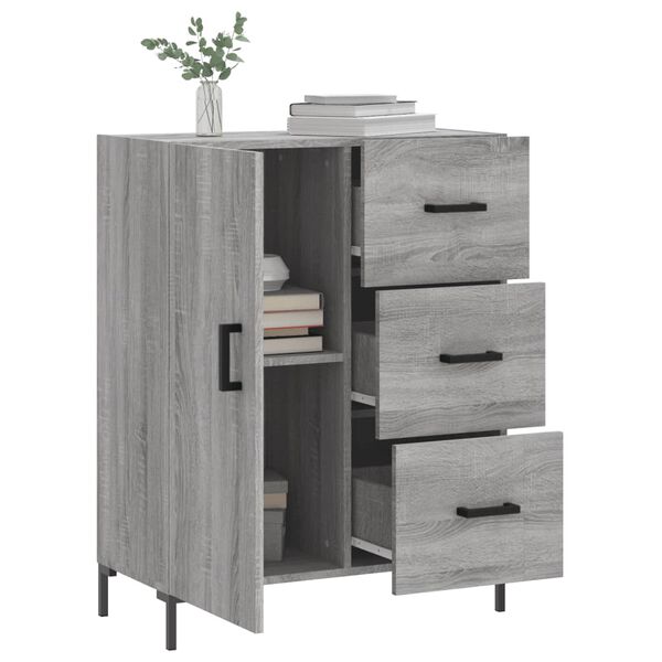 vidaXL Buffet sonoma gris 69,5x34x90 cm bois d'ing&eacute;nierie