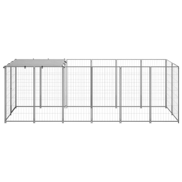 vidaXL Chenil Argenté 330x110x110 cm Acier