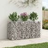 vidaXL Lit sur&eacute;lev&eacute; gabion Argent&eacute; 150 x 50 x 80 cm Acier galvanis&eacute;