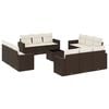 vidaXL Salon de jardin avec coussins 13 pcs marron r&eacute;sine tress&eacute;e