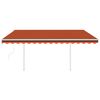 vidaXL Auvent r&eacute;tractable automatique et poteaux 4x3m Orange et marron
