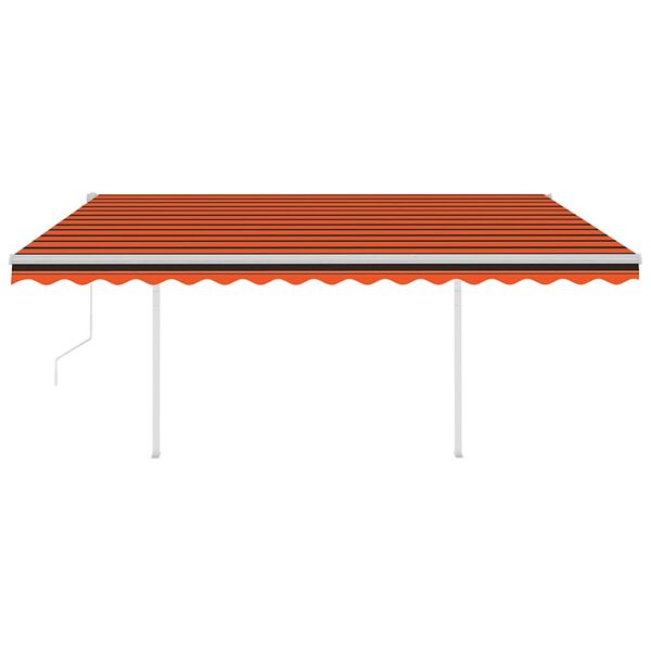 vidaXL Auvent r&eacute;tractable automatique et poteaux 4x3m Orange et marron