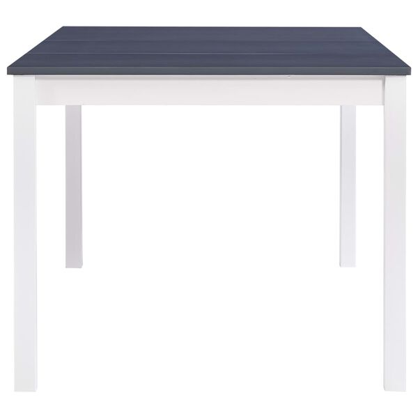 vidaXL Table &agrave; manger Blanc et gris 180x90x73 cm Bois de pin