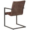 vidaXL Chaises &agrave; manger cantilever lot de 2 marron cuir v&eacute;ritable