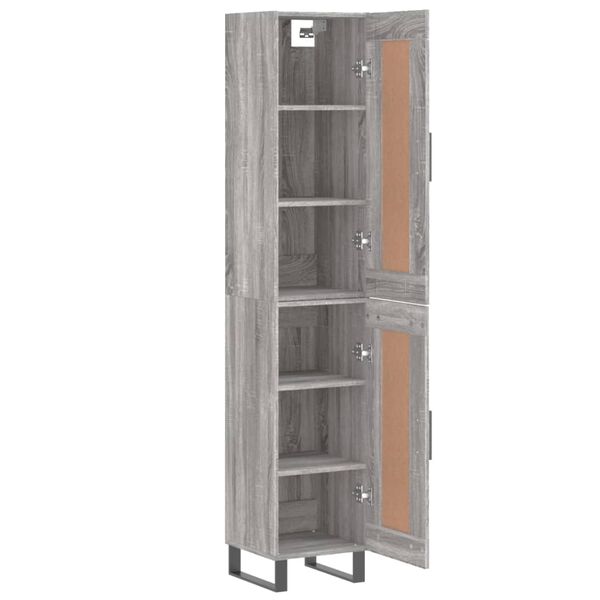 vidaXL Buffet haut Sonoma gris 34,5x34x180 cm Bois d'ingénierie